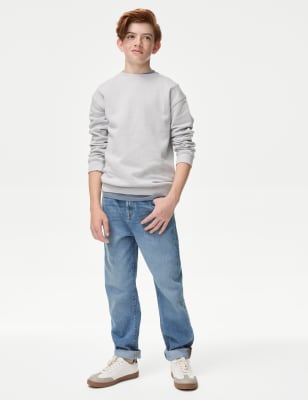

Boys M&S Collection Pure Cotton Relaxed Fit Jeans (6-16 Yrs) - Light Denim, Light Denim