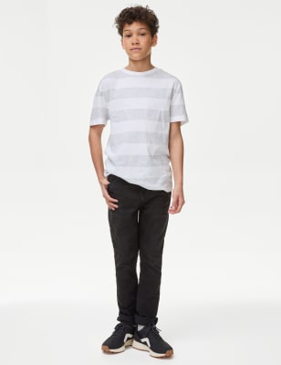 

Boys M&S Collection The Jones Straight Fit Cotton with Stretch Jeans (6-16 Yrs) - Black Denim, Black Denim