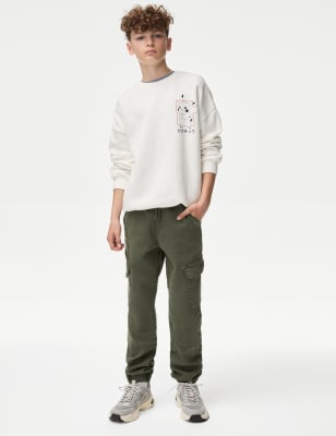 

Boys M&S Collection Cotton Rich Cargo Trousers (6-16 Yrs) - Khaki, Khaki