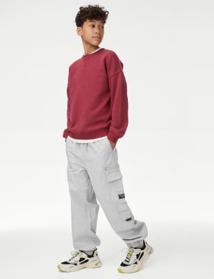 

Boys M&S Collection Cotton Rich Cargo Trousers (6-16 Yrs) - Pearl Grey, Pearl Grey