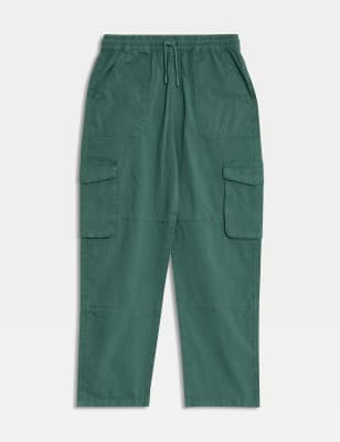 

Boys M&S Collection Cotton Rich Cargo Trousers (6-16 Yrs) - Green, Green