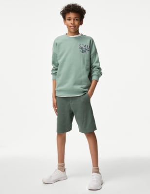 

Boys M&S Collection Cotton Rich Shorts (6-16 Yrs) - Dark Sage, Dark Sage