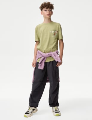 

Boys M&S Collection Pure Cotton Parachute Trousers (6-16 Yrs) - Charcoal, Charcoal