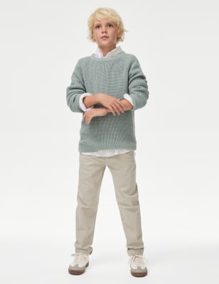 

Boys M&S Collection Cotton Rich Chinos (6-16 Yrs) - Light Stone, Light Stone