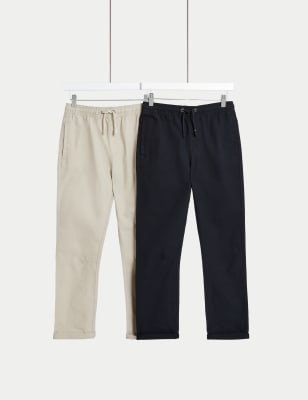 

M&S Collection Pack de 2 pantalones 100% algodón (6-16 años) - Stone Mix, Stone Mix