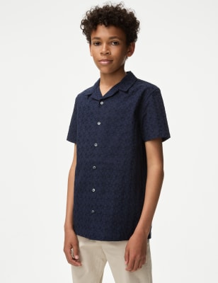 

Boys M&S Collection Pure Cotton Embroidered Eid Shirt (2-16 Yrs) - Blue, Blue