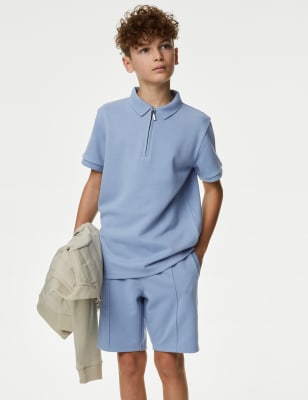 

Boys M&S Collection Cotton Blend Polo Shirt and Shorts Set (6-16 Yrs) - Light Steel Blue, Light Steel Blue