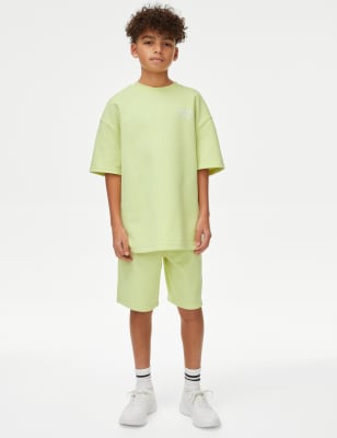 

Boys M&S Collection 2pc Cotton Blend T-Shirt & Short Set (6-16 Yrs) - Limeade, Limeade