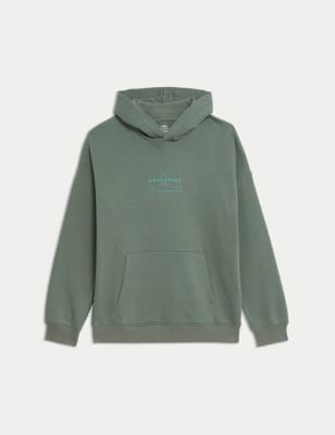 

Boys,Unisex,Girls M&S Collection Cotton Rich Gaming Slogan Hoodie (6-16 Yrs) - Dark Sage, Dark Sage