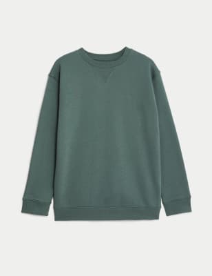 

Boys,Unisex,Girls M&S Collection Cotton Rich Slogan Sweatshirt (6-16 Yrs), Dark Sage