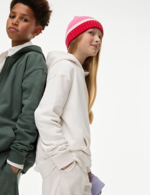 

Boys,Unisex,Girls M&S Collection Cotton Rich Hoodie (6-16 Yrs) - Ecru, Ecru
