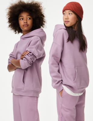 

Boys,Unisex,Girls M&S Collection Cotton Rich Hoodie (6-16 Yrs) - Dusted Lilac, Dusted Lilac