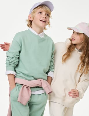 

Boys,Unisex,Girls M&S Collection Cotton Rich Sweatshirt (6-16 Yrs) - Light Green, Light Green