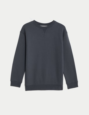 

Boys,Unisex,Girls M&S Collection Cotton Rich Sweatshirt (6-16 Yrs) - Dark Grey, Dark Grey