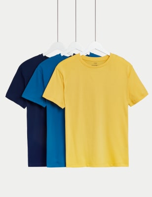 

M&S Collection 3er-Pack T-Shirts aus reiner Baumwolle (6-16 Jahre) - Yellow Mix, Yellow Mix