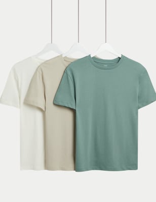 

Boys M&S Collection 3pk Pure Cotton T-Shirts (6-16 Yrs) - Stone Mix, Stone Mix