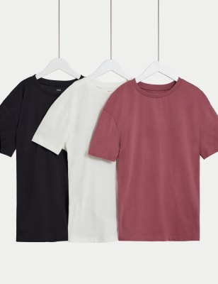 

Boys M&S Collection 3pk Pure Cotton T-Shirts (6-16 Yrs) - Black Mix, Black Mix