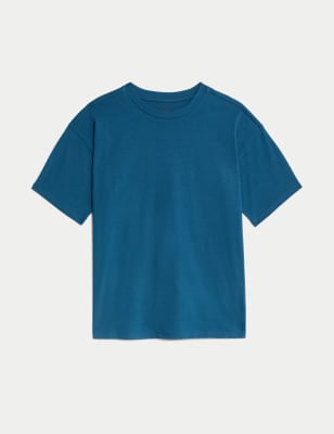 

M&S Collection Extra großes T-Shirt aus reiner Baumwolle (6-16 J.) - Light Denim, Light Denim