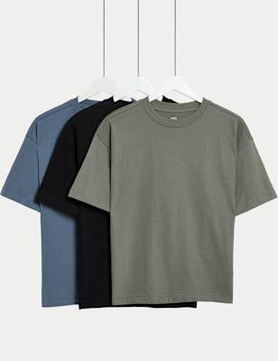 

Boys,Unisex,Girls M&S Collection 3pk Pure Cotton T-Shirts (6-16 Yrs) - Khaki Mix, Khaki Mix