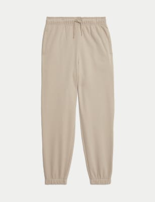 

Boys,Unisex,Girls M&S Collection Cotton Rich Joggers (6-16 Yrs), Stone