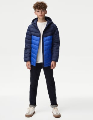 

Boys M&S Collection Stormwear™ Lightweight Hooded Padded Coat (6-16 Yrs), Blue Mix