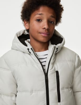 

M&S Collection Wattierter, langer Mantel mit Stormwear™ (6-16 Jahre) - Grey, Grey