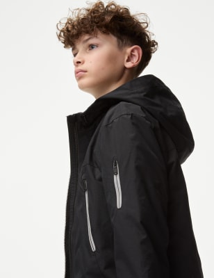 

Boys M&S Collection Stormwear™ Fleece Lined Hooded Jacket (6-16 Yrs) - Black, Black