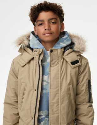 

Boys M&S Collection Hooded Parka (6-16 Yrs) - Stone, Stone