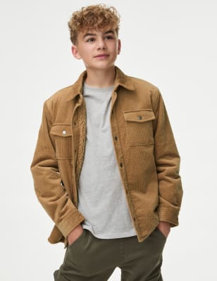 

Boys M&S Collection Cord Fleece Lined Shacket (6-16 Yrs) - Tan, Tan