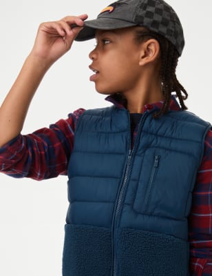 

Boys M&S Collection Borg Quilted Gilet (6-16 Yrs) - Light Denim, Light Denim