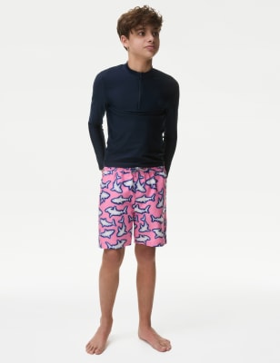 

Boys M&S Collection Shark Swim Shorts (6-16 Yrs) - Pink Mix, Pink Mix