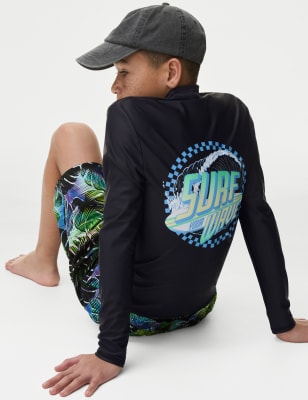 

M&S Collection Camiseta de buceo con texto 'Surf Your Wave' (6-16 años) - Carbon, Carbon