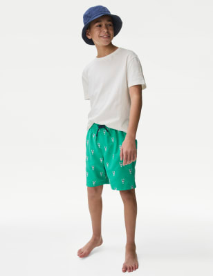 

M&S Collection Badeshorts mit Stickerei und Flamingomotiv (6-16 J.) - Green Mix, Green Mix