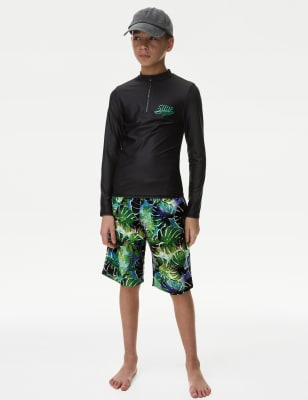 

Boys M&S Collection Leaf Print Board Swim Short (2-16 Yrs) - Green Mix, Green Mix