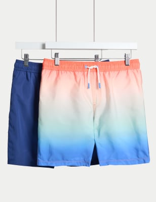 

Boys M&S Collection 2pk Ombre Swim Shorts (6-16 Yrs) - Blue Mix, Blue Mix