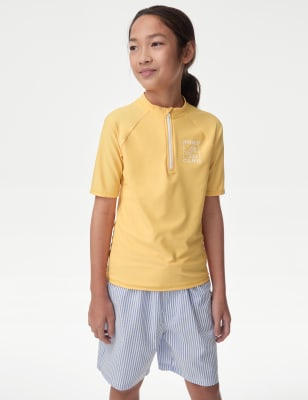 

Boys M&S Collection Quarter Zip Rash Vest (2-16 Yrs), Ochre