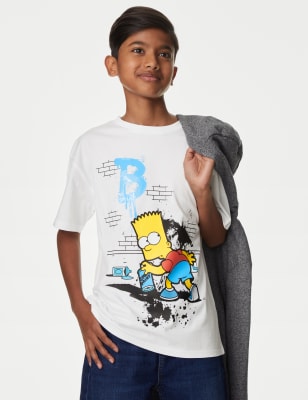 

Marks & Spencer Pure Cotton The Simpsons™ T-Shirt (6-16 Yrs) (BOYS, WHITE, 11-12)