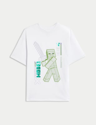 

M&S Collection Camiseta 100% algodón de Minecraft™ (6-16 años) - White, White