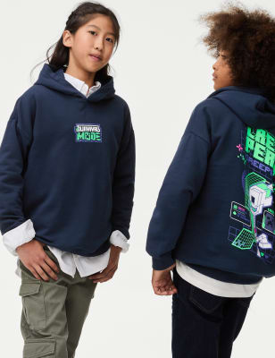 

M&S Collection Hoodie mit hohem Baumwollanteil und Minecraft™-Motiv (6-16 Jahre) - Navy, Navy