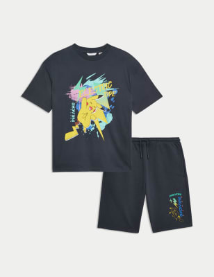 

Boys M&S Collection Cotton Rich Pokémon™ Top & Bottom Outfit (6-16 Yrs) - Grey, Grey