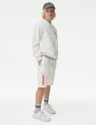 

Boys M&S Collection Cotton Rich Pokémon™ Shorts (6-16 Yrs) - White, White