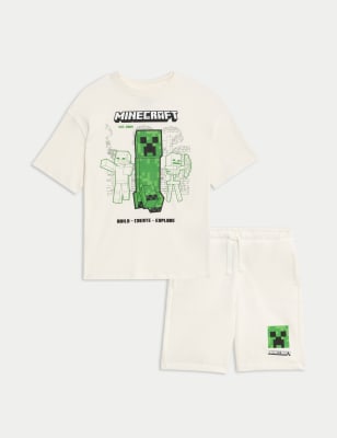 

M&S Collection Conjunto de 2 piezas de algodón de Minecraft™ (6-16 años) - Cream, Cream