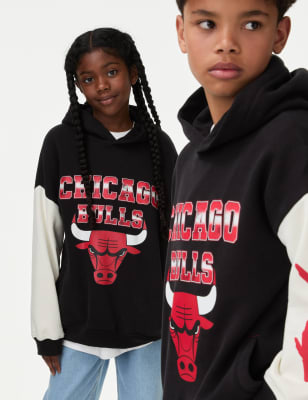 

Boys,Unisex,Girls M&S Collection NBA Cotton Rich Chicago Bulls Hoodie (6-16 Yrs) - Black, Black