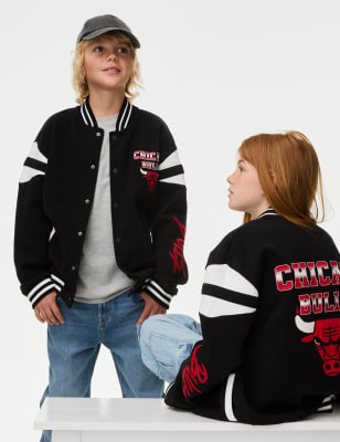 

Boys,Unisex,Girls M&S Collection NBA Cotton Rich Chicago Bulls Bomber (6-16 Yrs) - Black, Black