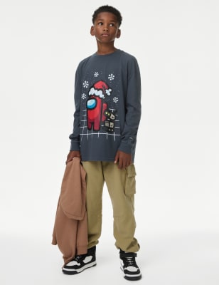 

Boys M&S Collection Among Us™ Christmas Top (6-16 Yrs) - Black, Black