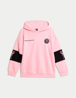 

Boys,Unisex,Girls M&S Collection Cotton Rich Inter Miami Football Hoodie (6-16 Yrs) - Pink, Pink