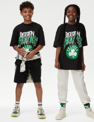 

Boys,Unisex,Girls M&S Collection NBA Pure Cotton Boston Celtics T-Shirt (6-16 Yrs) - Green, Green