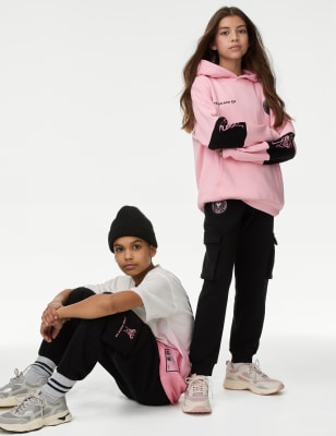 

Boys,Unisex,Girls M&S Collection Cotton Rich Inter Miami Football Joggers (6-16 Yrs) - Black, Black