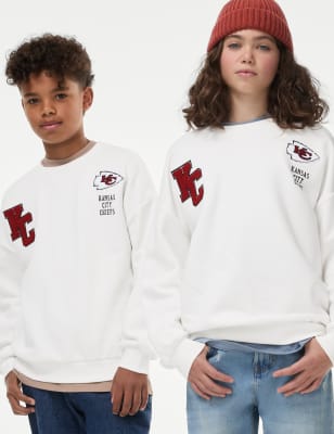 

Boys,Unisex,Girls M&S Collection Cotton Rich NFL Chiefs Sweatshirt (6-16 Yrs) - White, White