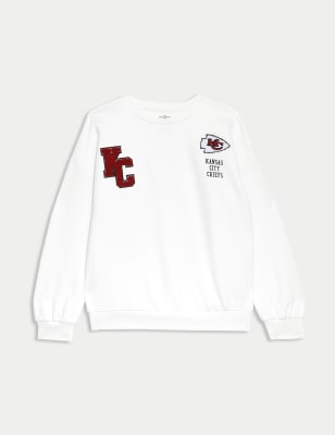 

Boys,Unisex,Girls M&S Collection Cotton Rich NFL Chiefs Sweatshirt (6-16 Yrs) - White, White